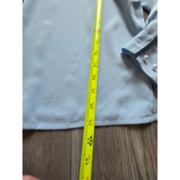 Vintage Apparenza Womens Blue Long Sleeve Embroidered Blouse PM Polyester - Picture 7 of 8